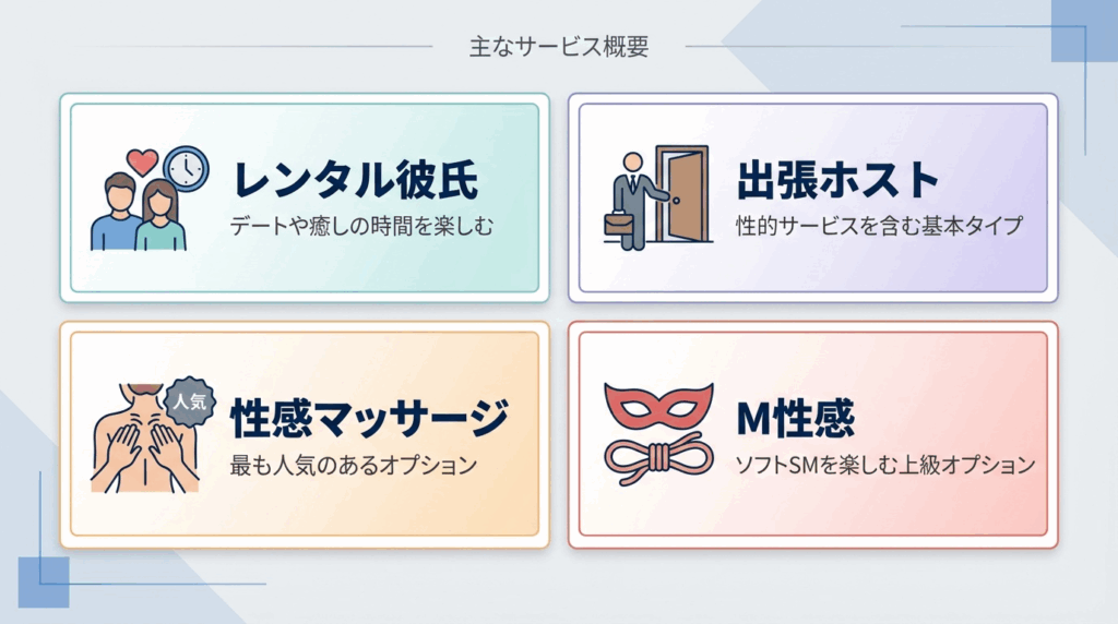 女性用風俗の4つの主要サービス